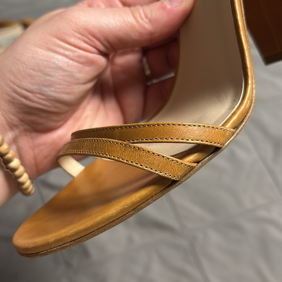 Emerson Fry Brown Leather Vero Cuoio Ankle Strap Heels Size 40 10 - Picture 7 of 15